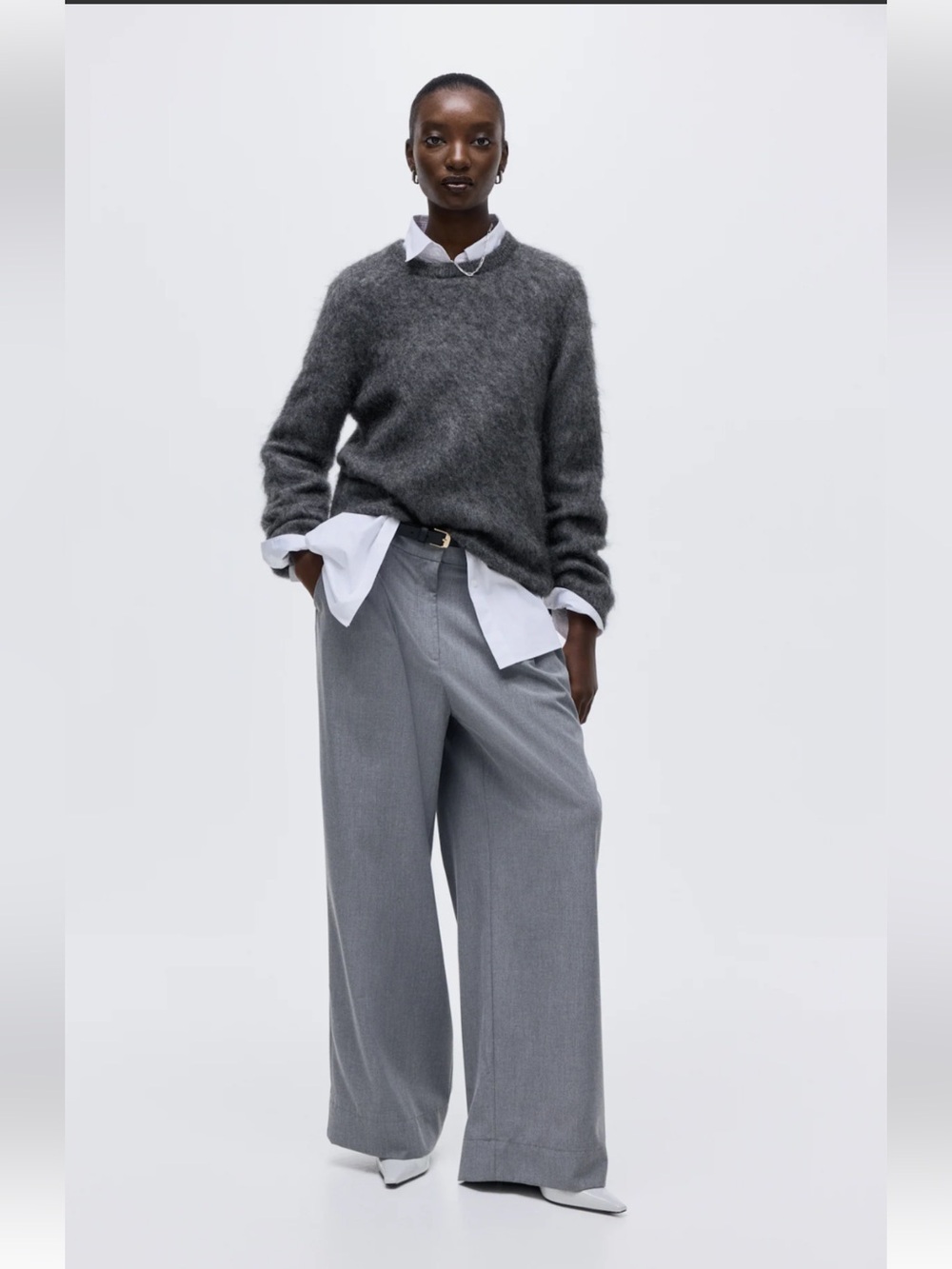 H&M Dark Gray Melange Mohair blend Sweater